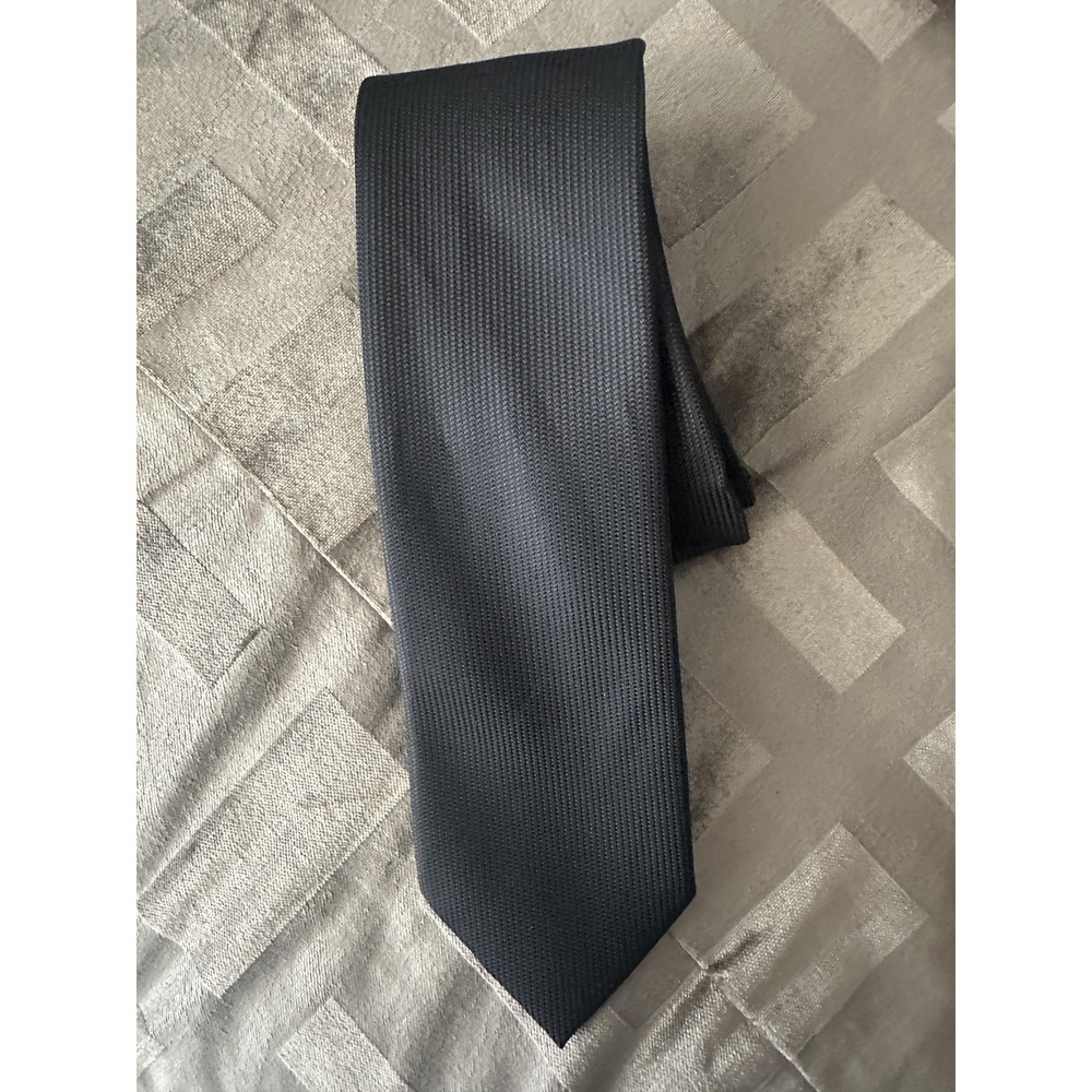 Perry Ellis Portfolio Tie Mens One Size Black Textured Solid Necktie Formal‎